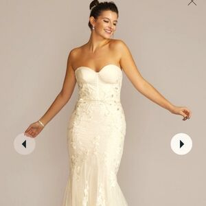 David's Bridal Galina Signature Size 10 Wedding Dress color Ivory Stone